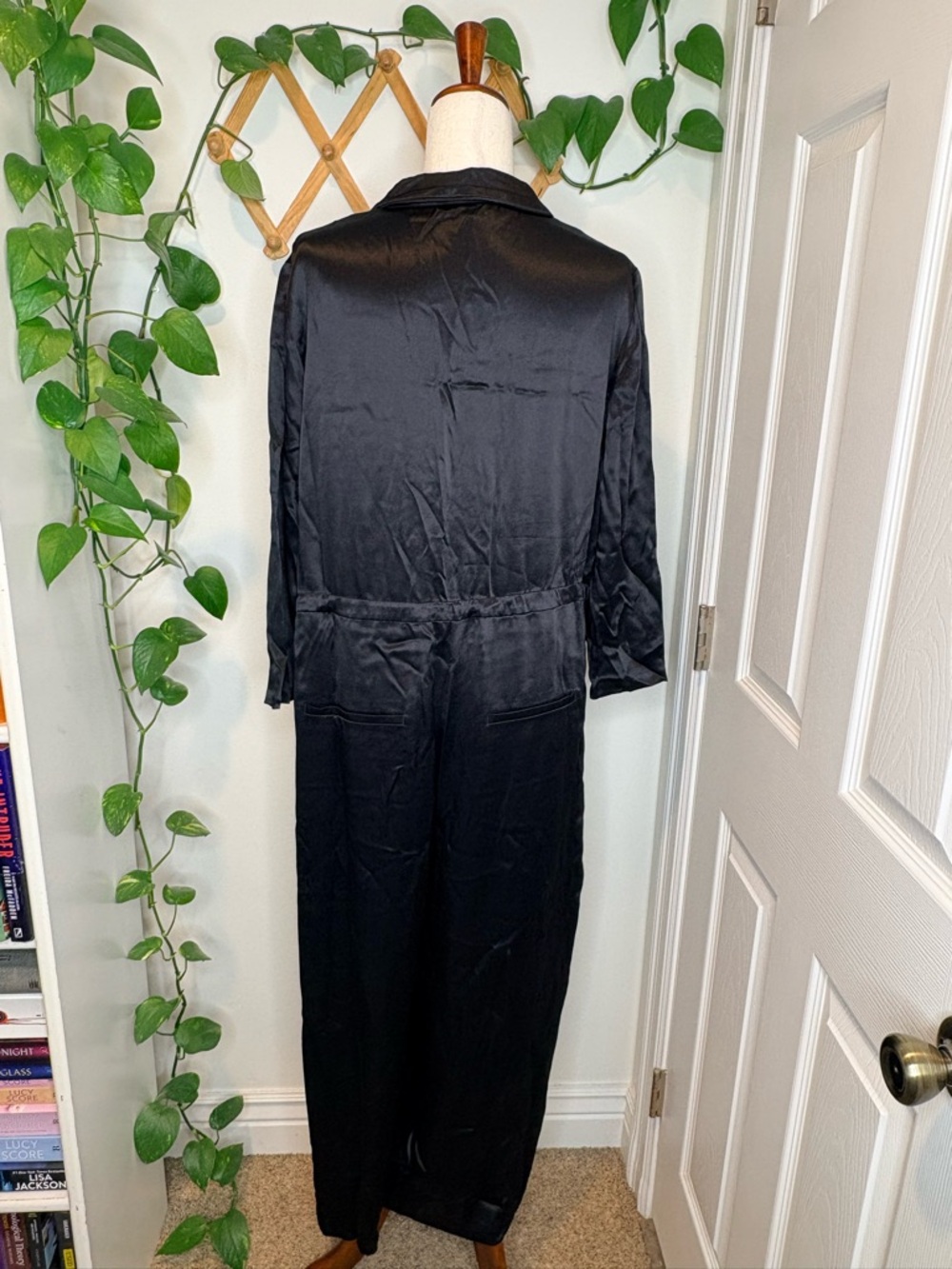 BODEN Black Satin Collar Jumpsuit - Picture 8 of 12